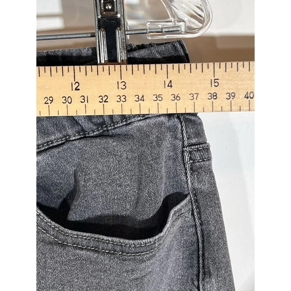 Flamingo Zip Ankle Gray Denim Jeans Womens‎ size Large pullon with elastic waist